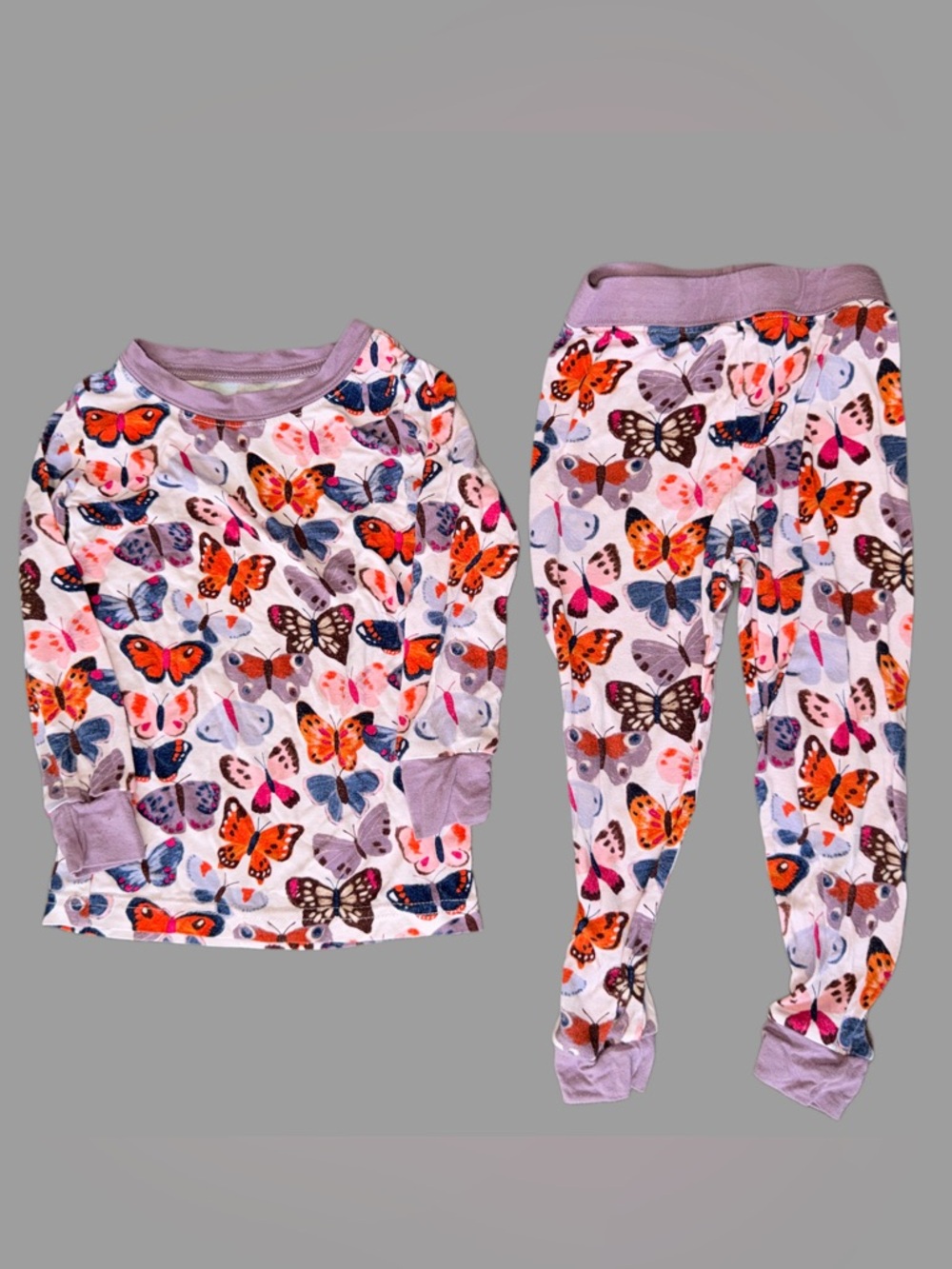 Little Sleepies 2 Piece Pajamas | Unisex | 12-18M| Butterfly Print | Like New